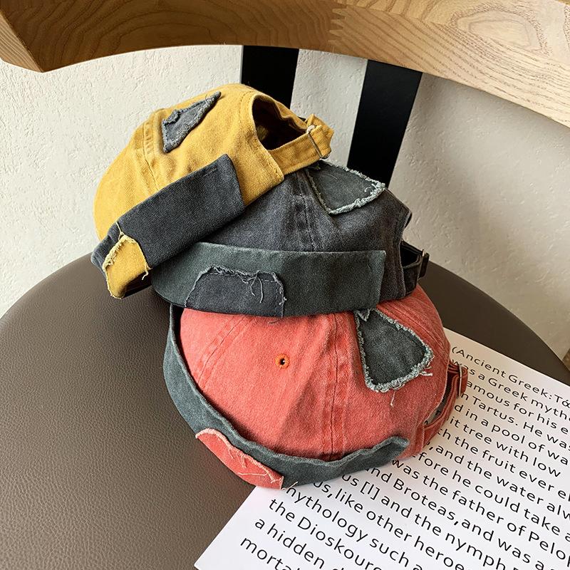 Brimless Vintage Holes Hat Landlord Style Street Urban Hop Hip Her Him For Women Men Cap Melon Dome Color Contrast Blocking Ricygvm Hats Unisex