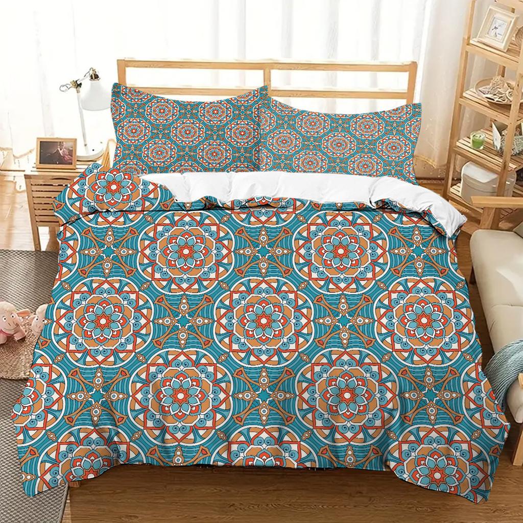 Bohemian Style 3D Printed Quilt Cover Set Datura Flower Exotic Style Bedding Set Luxury Soft Comfortable Polyester Duvet Cover