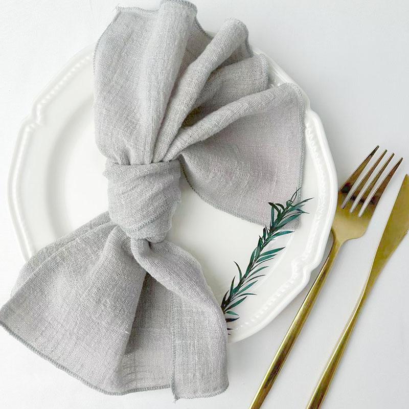 50pcs Cloth Napkins 100% Cotton  Gauze Fabric 30x30cm For Wedding Party Birthday Tea Towel Table Baby Shower Christmas Napkins