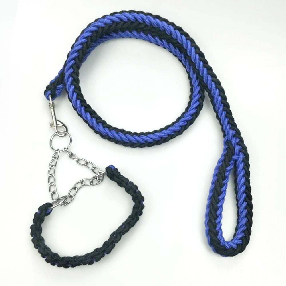 Eight-Strand Braided Dog Collar and Leash Set with Bone Chest Strap by Shuangyu Pets