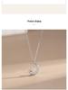 S925 Sterling Silver Star & Moon Necklace for Women - Japanese & Korean Design, Micro-Inlaid Clavicle Chain, Trendy Pendant.
