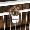 Iron Art Hanging Baskets Flower Pot Balcony Plant Round Racks Railing Fence Outdoor Window Bonsai Home Garden Decoration