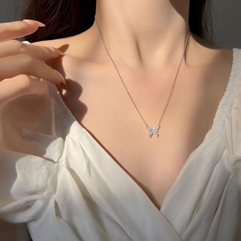 Schmetterlingshalskette, Nischendesign, exquisite Halskette, weibliches Temperament, Schlüsselbeinkette, neuer Stil