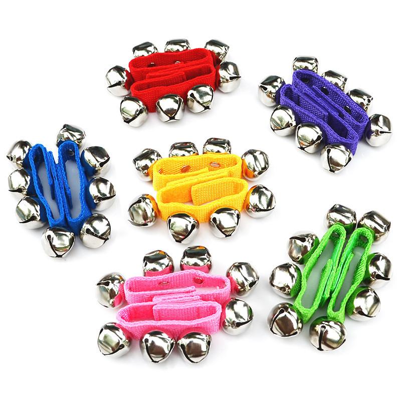 

1 Pair Orff Percussion Instrument Wrist Bell Baby Children Dance Performance Hand Bell Foot Bell Handbell Early Education Teaching Aids