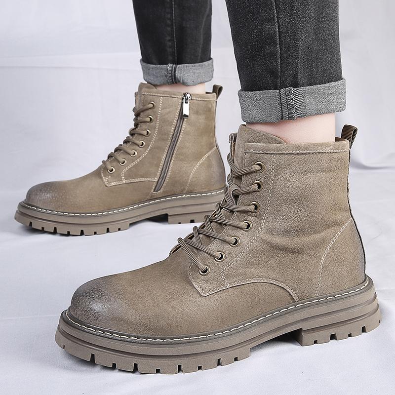 Classic Men High-top Boots Quality Leather Men Boots Winter Ankle Boots Men 2025 New Outdoor Winter Work Shoes Walking Boots