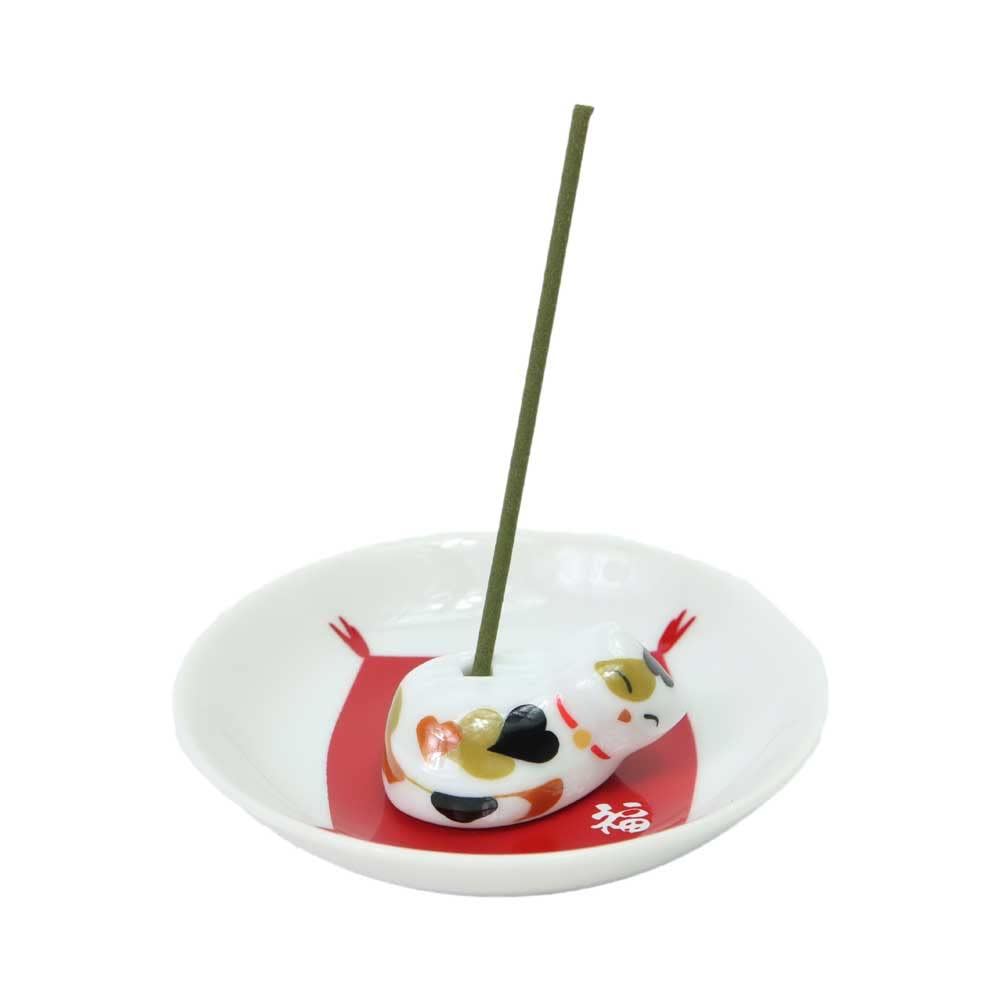 Kunjudo Incense Plate with Stand Cat "Lucky (Mike)"