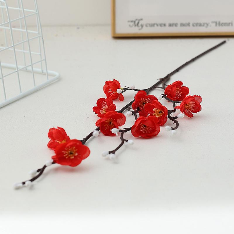 10-Flower Plum Blossom Silk Decor for Home and Living Room