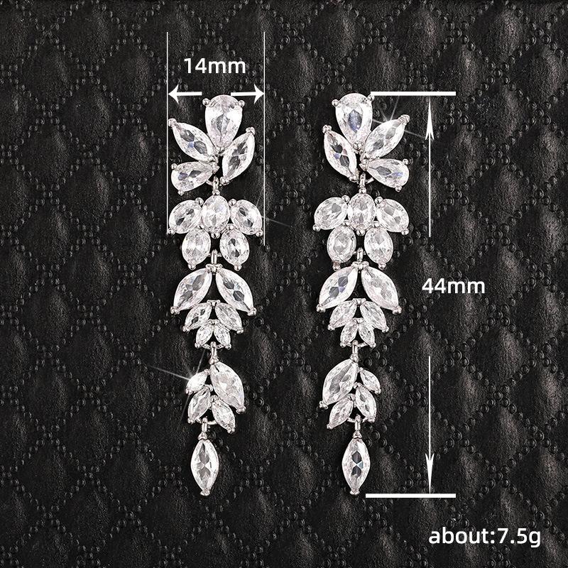 Lindon Fashion Copper Alloy Zircon Jewellery Drop Earrings For Women Wedding Party Gifts