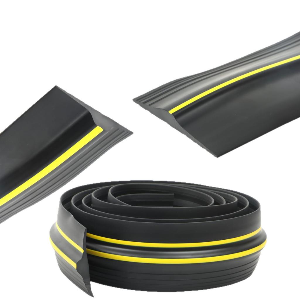 EPDM Rubber Garage Door Bottom Seal with Yellow Line - Windproof, Dustproof, Waterproof Strip for Basements