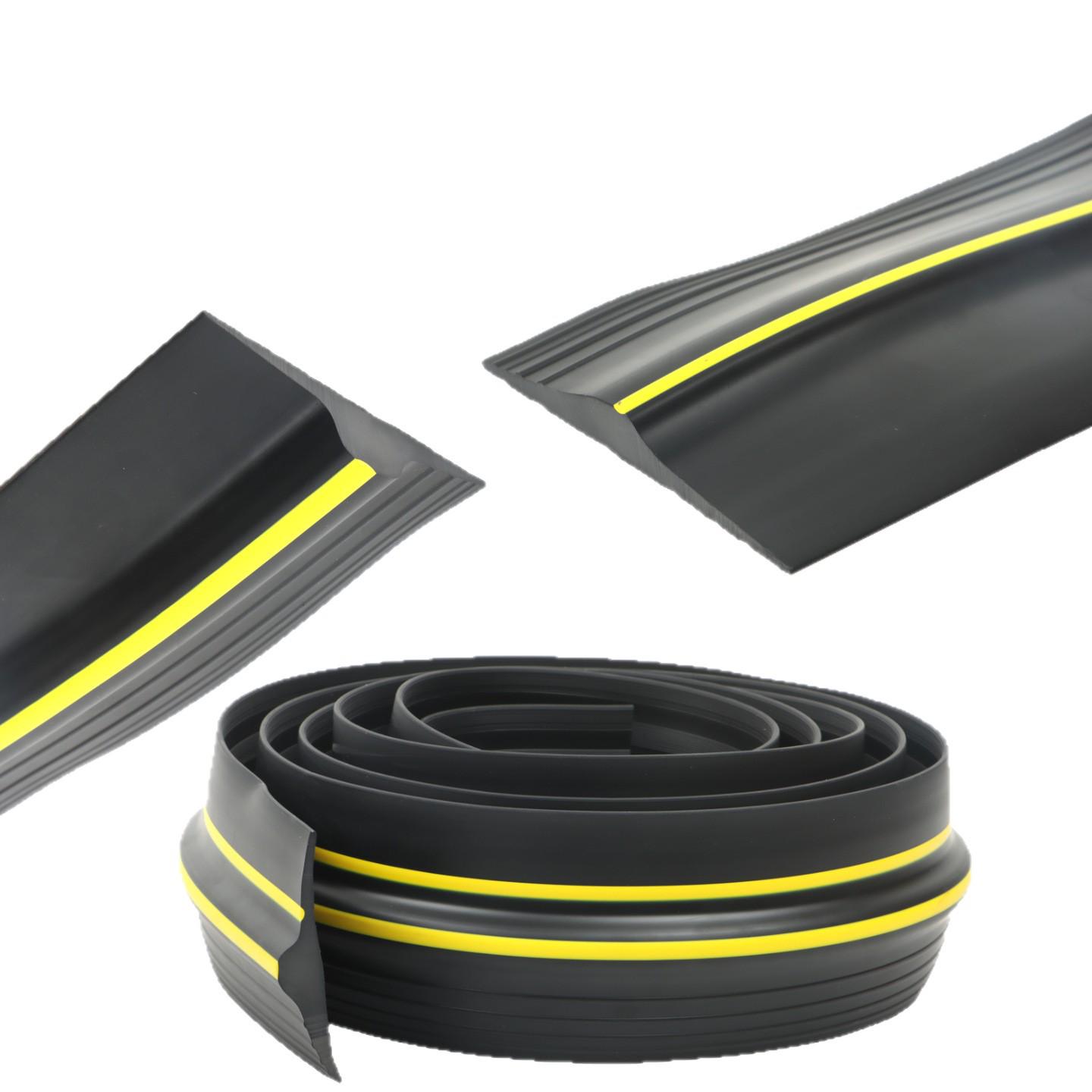 Нижний уплотнитель для гаражных ворот из EPDM-резины с желтой полосой - Ветрозащитная, пылезащитная, водонепроницаемая полоса для подвалов