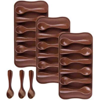 Chocolate Molds - ZEAICOS - 3 Pcs - Food Grade Silicone - Non-stick - Spoon Included