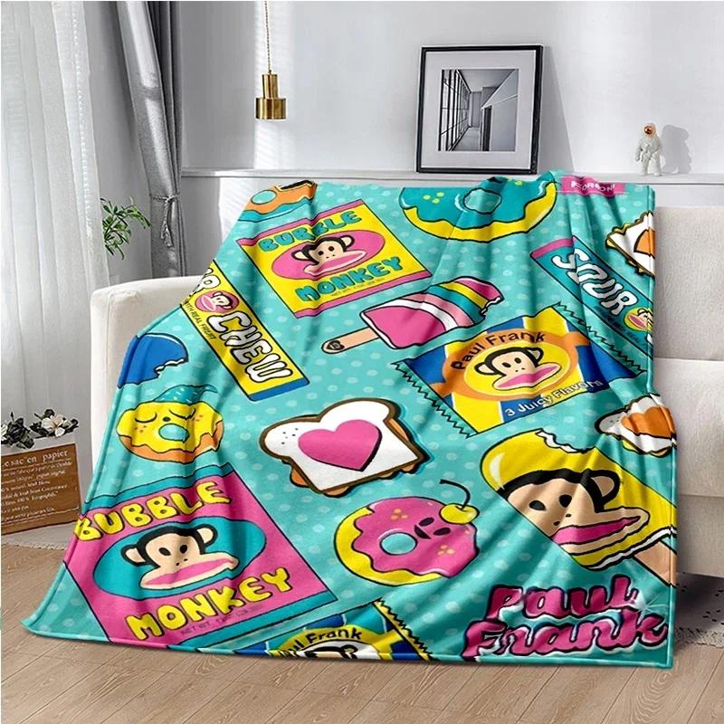 Cartoon Anime P-Paul-Frank Throws Blanket for Baby Hiking Picnic Bed Super Soft Cute kawaii Flannel Blanket Power birthday gift
