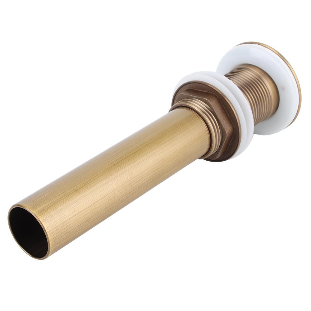 Avloppsstopp i antik stil i mässing för badrum, utan överfyllning