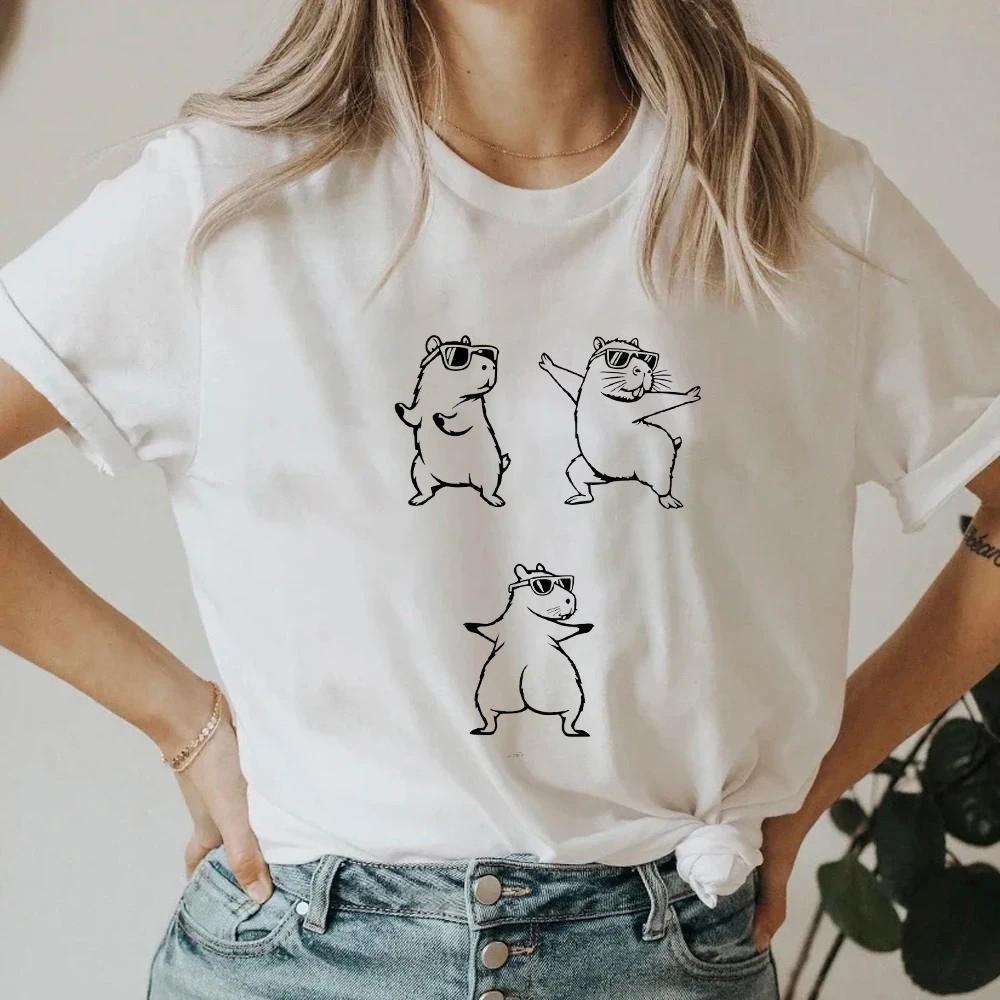Printed T-shirt women's manga pattern T-shirt Harajuku top Japanese female manga designer clothing