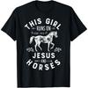 This Girl Runs On Jesus And Horses Horse Riding Equestrian T-Shirt