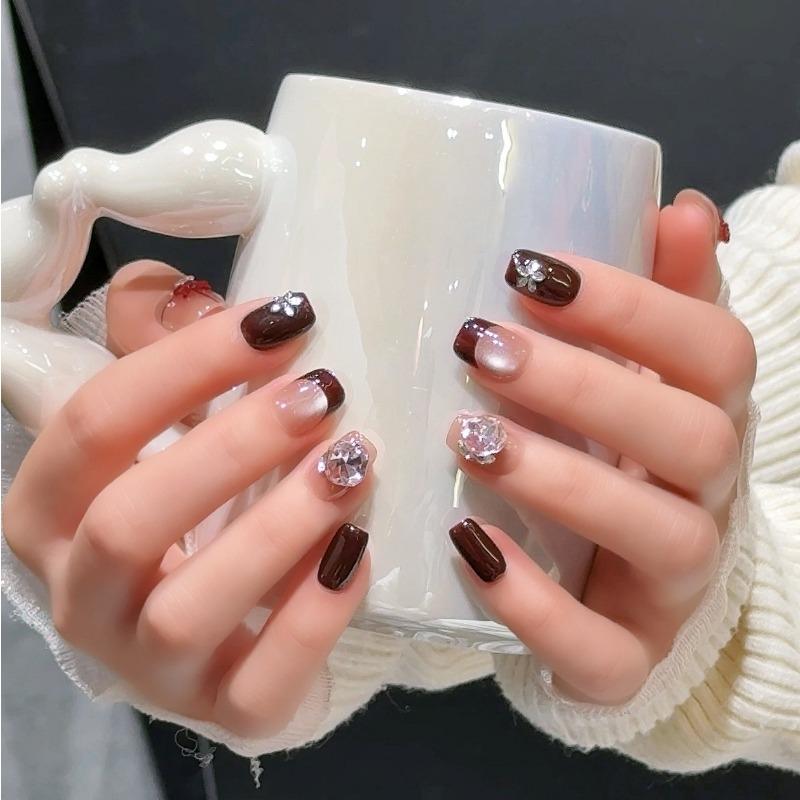 Cat's Eye Wearing Nail Pure Hand-made Nail Piece Fake Nail Wearing Nail Piece Advanced Sense Thin Dog Long