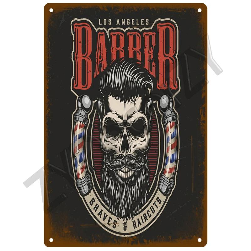 Barber Shop Plaque Metal Sign Vintage For Door Tin Sign Home Interior Paintings Mancave Wall Posters Room Decoration Decor Art