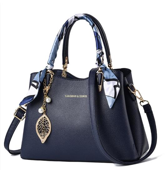 Women Fashi Simplicity Solid Color Handbag Design Silk Scarf Single Shoulder Crossbody Bag