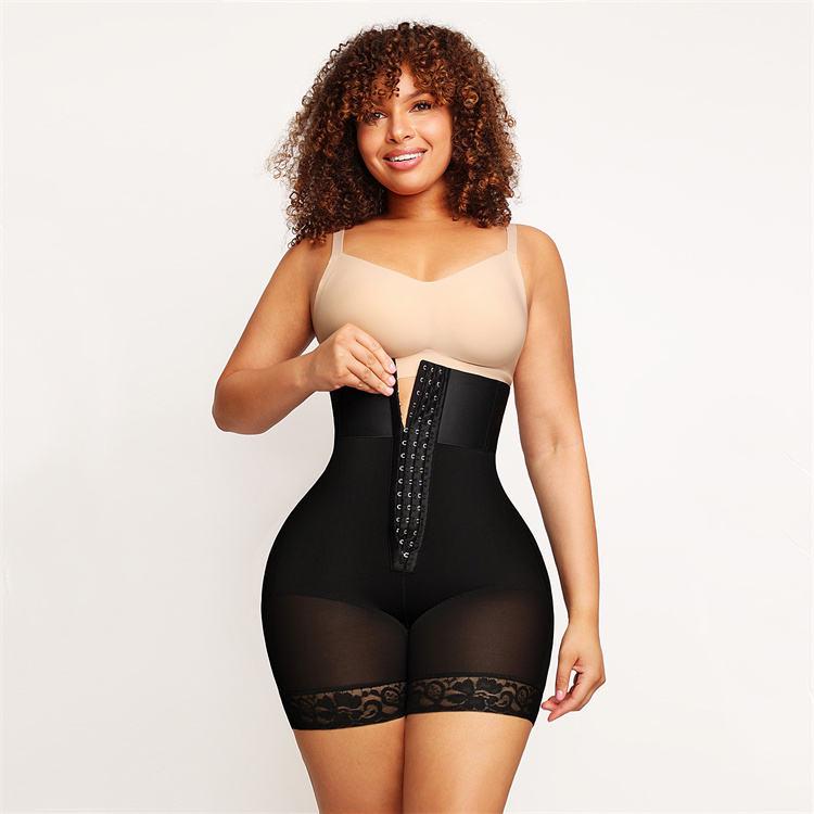 

Plus Size High Waist Tummy Control and Butt Lifting Body Sculpting Pants with Crotch Zipper 2XL чорний