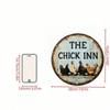 1pc Vintage Chicken Coop Metal Sign 8 Inch Round Wall Art Rustic Farmhouse Decor Flat Print
