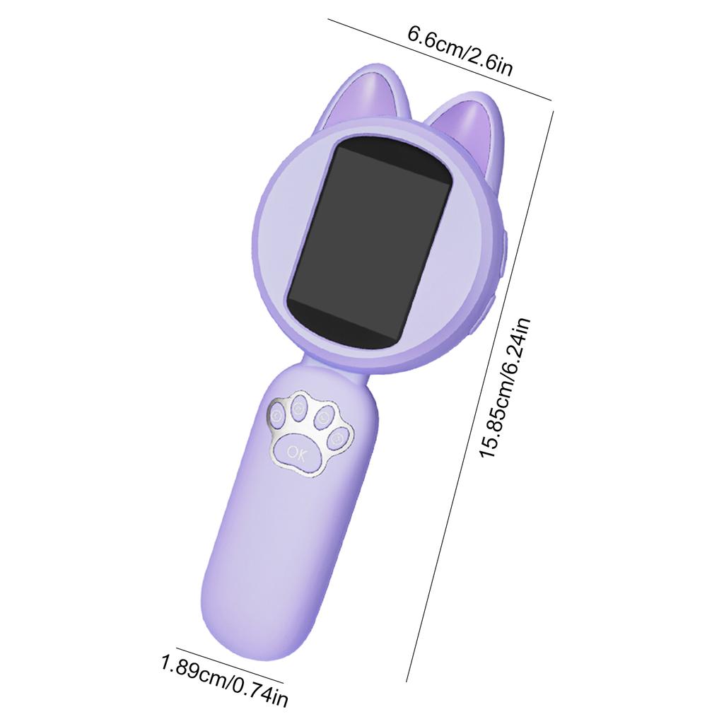 Kids Cat Shape Handheld Microscope 2.0 Inch Handheld Mini Pocket Magnifying Glass Handheld Camera Mini Microscope for Kid Gift