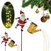 Solar Weihnachtsmann Gießkanne mit LED-Licht Dekorative Solarleuchten für den Außenbereich Solar Weihnachtsmann Kessel Lichter Außendekor