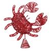 Christmas creativity, Christmas tree top decoration, red crabs, tree top stars, Christmas tree decorations, ornaments