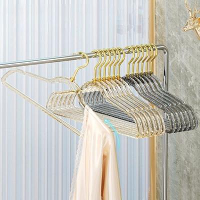 10Pcs Thickened Transparent Glitter Hangers Non-marking Non-slip Acrylic Clothes Hangers Non-scratch Space Saving