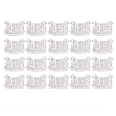 20PCS LED Strip To Wire Connector 2 Pin Transparent Solderless Gapless LED Adapter Connectors