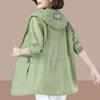 Fashion Hooded Jackets Summer Women Sun-proof Zipper Trench Coats Thin Loose Long Outerwear Breathable Lightweight Clothing