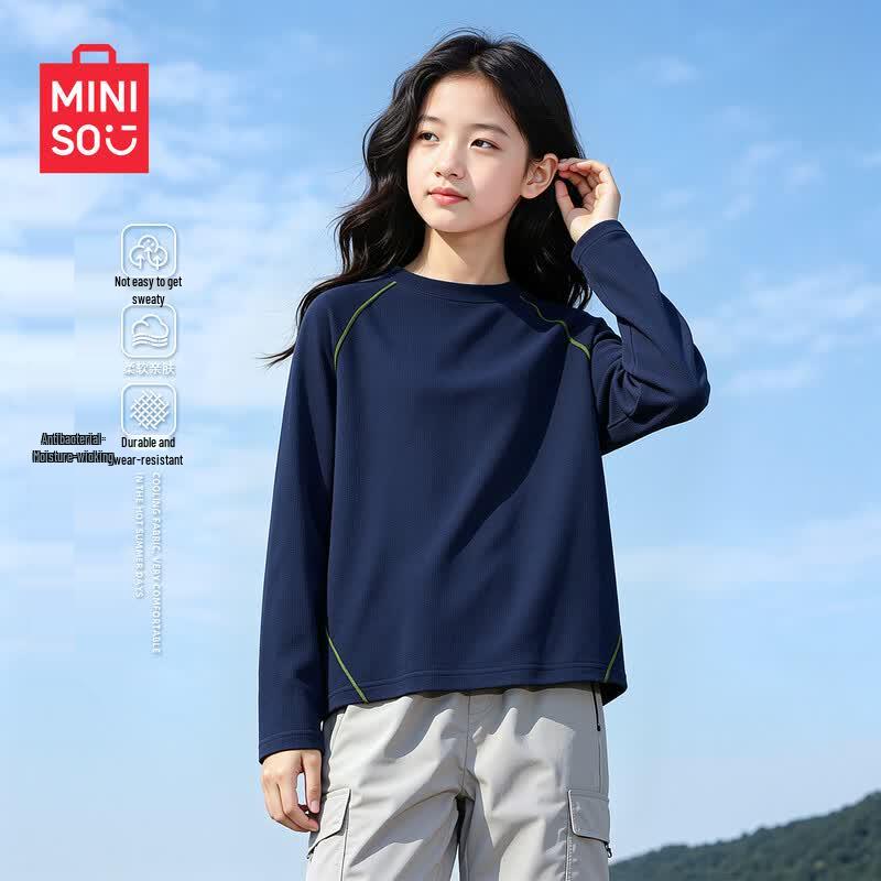 MINISO Girls' 2026 New Quick-Dry Sun Protection Long Sleeve T-Shirt