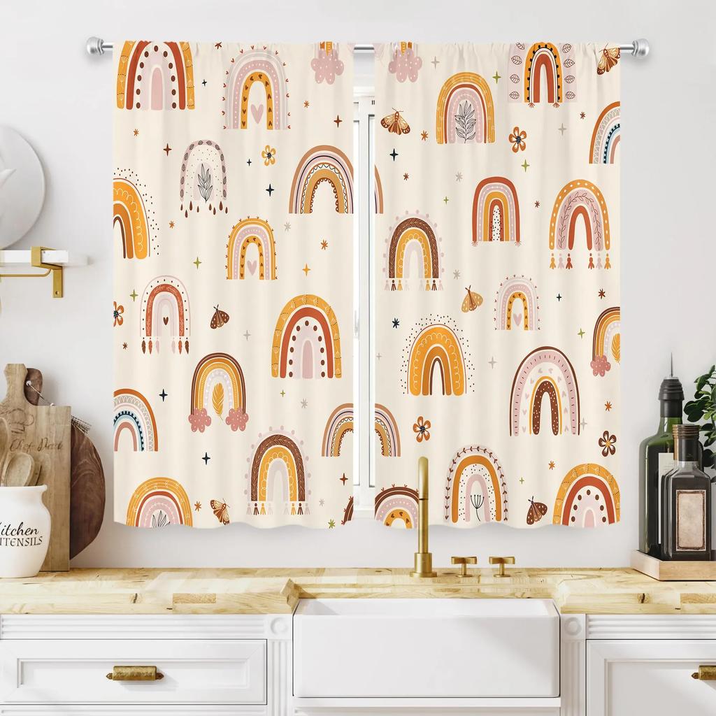 Kreslené závěsy se zvířátky pro dívky, chlapce, miminka, safari zvířata, tenká okenní záclona do obývacího pokoje, džungle, lev, slon, 3D tisk, závěsy