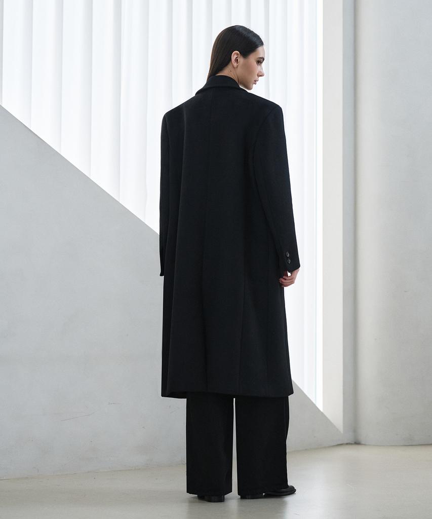 PLUNASTUDIO Wool Classic Double Coat_Black
