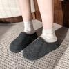 Fashion Autumn Design Women's Mules Slippers Platform Flats Outdoor Slides Fashion Slip On Woolen Fabric Shoes