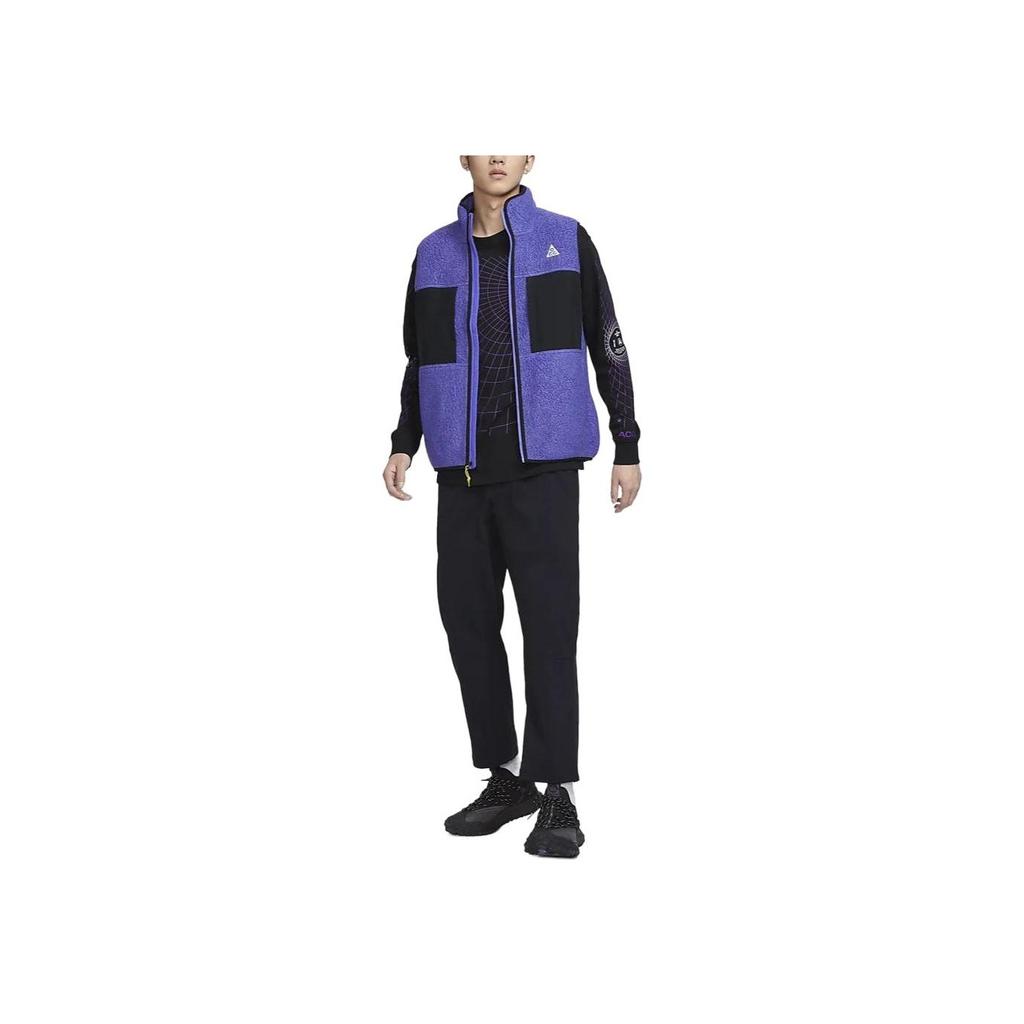 Nike Arctic Wolf Contrast Stand Collar Zip Casual Fleece Vest Men Tops Persian-Purple FN2449-510