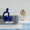 Abstract Human Thinker Figurine Sculpture Shaped Metal Statue Creative Ornament for Office Bar