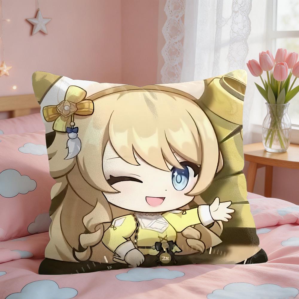 Navia Cute Genshin Impact Cushion Cover Square Short Plush Pillow Case Living Room Sofa Home Decor Funda X