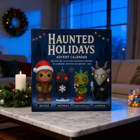 Haunted Holidays Advent Calendar 24-Day Countdown Box Multifunctional Festive Car Decoration for Christmas Fun