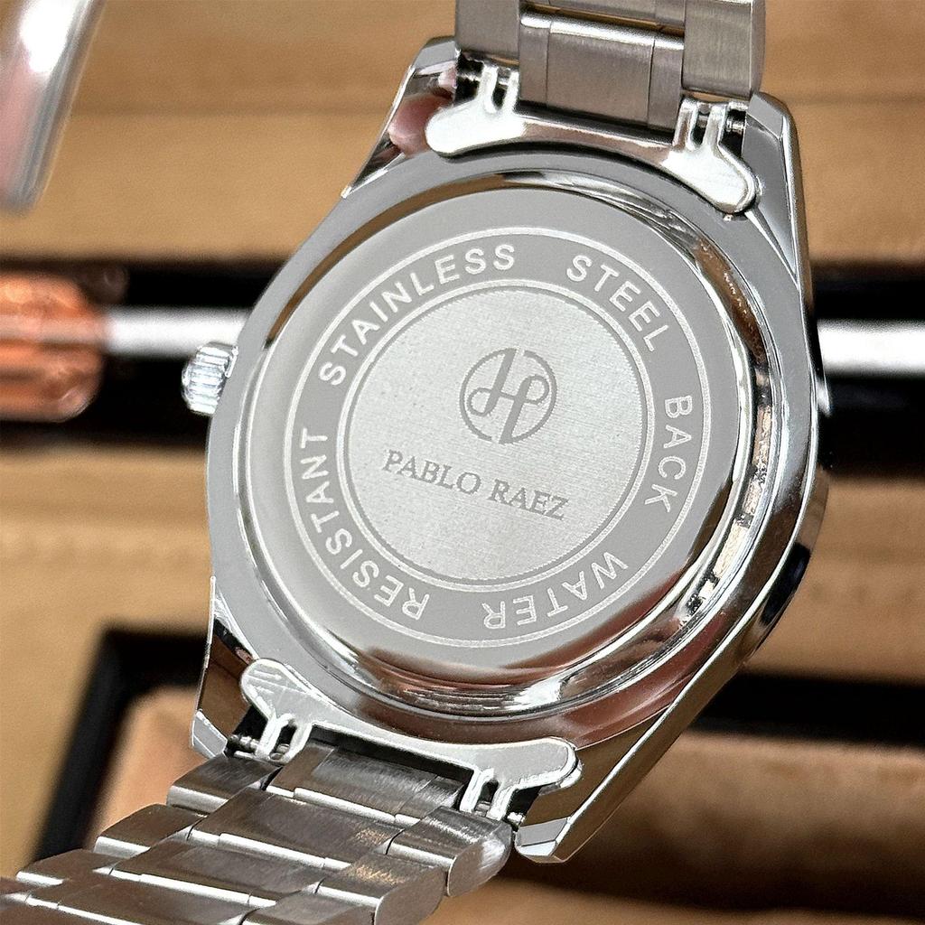 Men's Casual Fashion Quartz Wristwatch with Solid Steel Band - Automatic and Waterproof