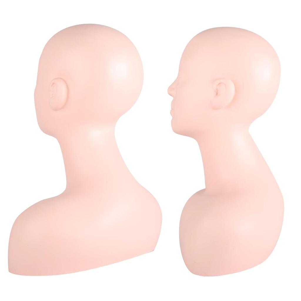 Multi Function Makeup Practice Model, Esthetics Soft Mannequin Head with Shoulders Massage Wig Hat Display Silicone PVC Skin Texture Facial