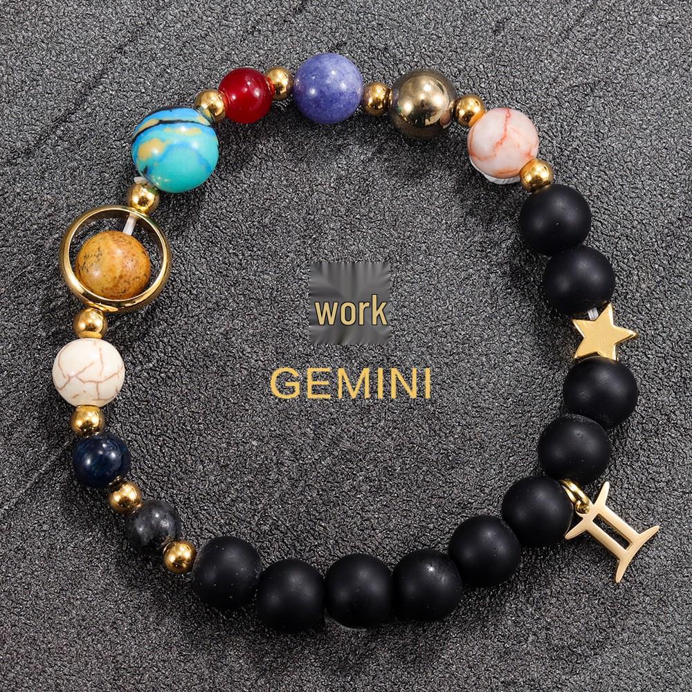 Eight Planets and Twelve Constellations Natural Stone Beaded Bracelet