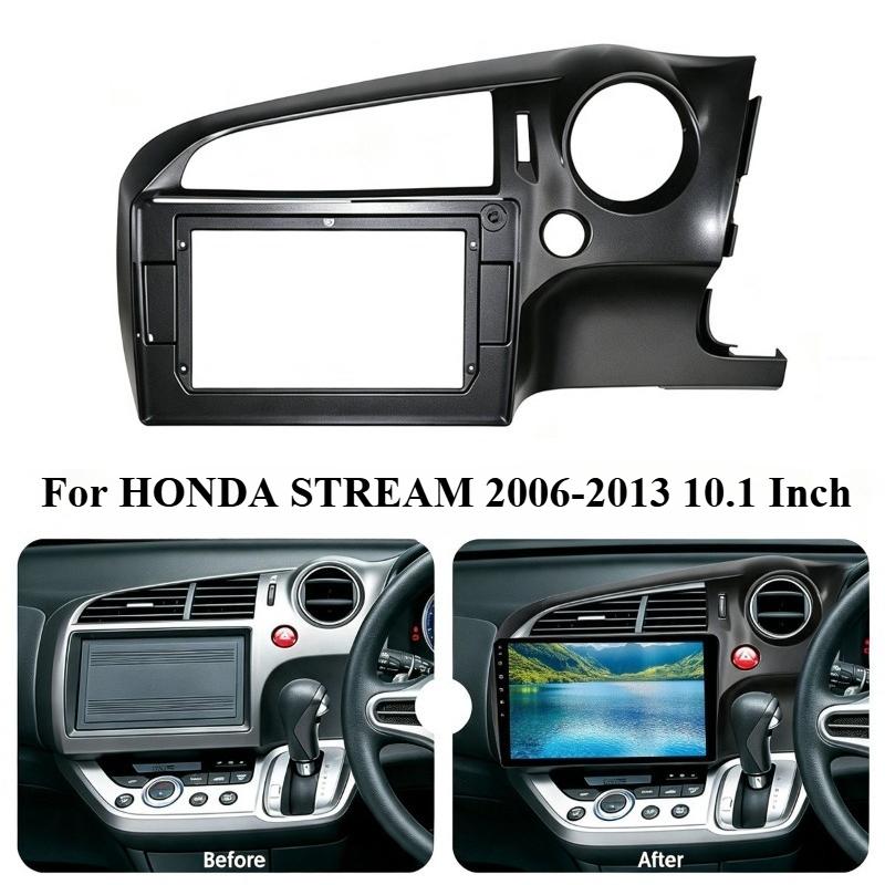 For HONDA STREAM 2006-2013 10.1 Inch Car Fascia Frame Decorative Panel Mounting Auto Interior Accessories