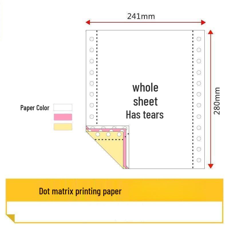 Multi-Part Dot Matrix Printer Paper: Single to Five-Part for Receipts & Delivery Notes.