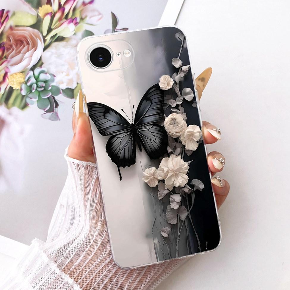 Transparent Cover For iPhone 16e Case Cute Kawaii Fashion Butterfly Funny Painted Casing A3212 A3409 A3410 A3408