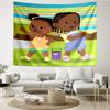 Jojo And Gran Gran Print Tapestry, Backdrop, Easy Setup, Ideal for Bedroom, Office & Living Room, with Aesthetic Wall Hanging Decor.