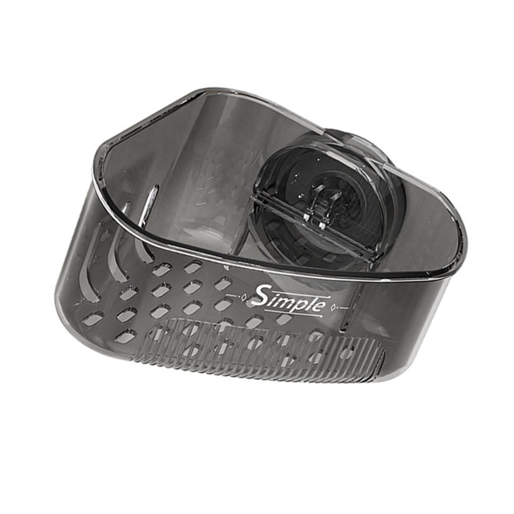Suction Cup Corner Sponge Holder With Drain Holes Waterproof ABS Plastic Organizer For Kitchen Sink Bathroom Storage