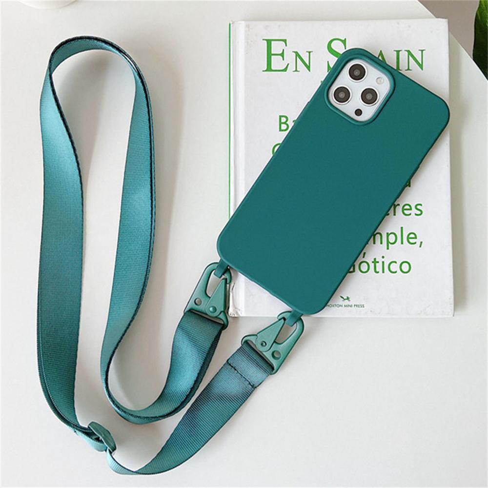 Umhängeband Lanyard Matte Silikonhülle für IPhone 17 16 15 14 Pro Max 11 12 13 XR X XS 8 Plus SE Stoßfeste Hülle