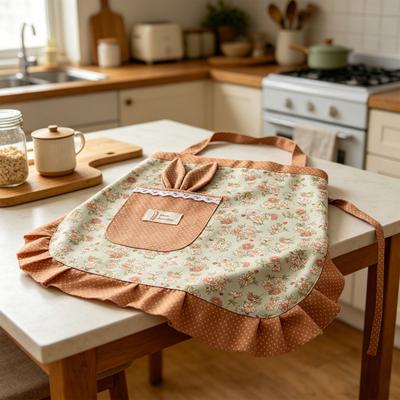 Grembiule a Mezza Vita con Orecchie da Coniglio e Tasche Grembiule da Vita Impermeabile per Cucina Giardinaggio Laccetti Regolabili Carina Stampa Floreale Grembiule da Cucina