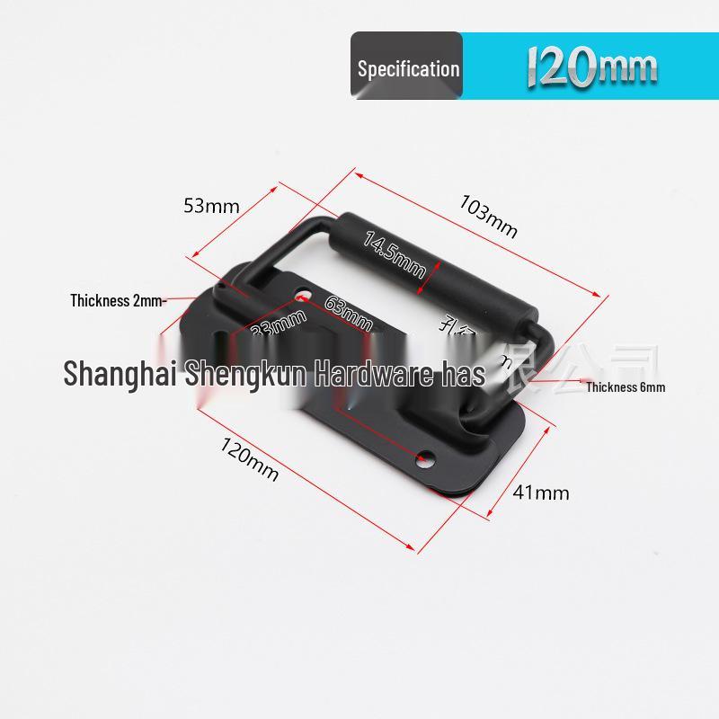 Black Spring-Loaded Folding Handle for Aluminum Tool Cases