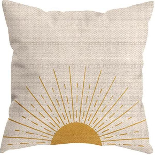 Abstract Pillowcase Sunset Sunrise Line Modern Art Minimalist Living Room Sofa Bay Window Pillow Geometry